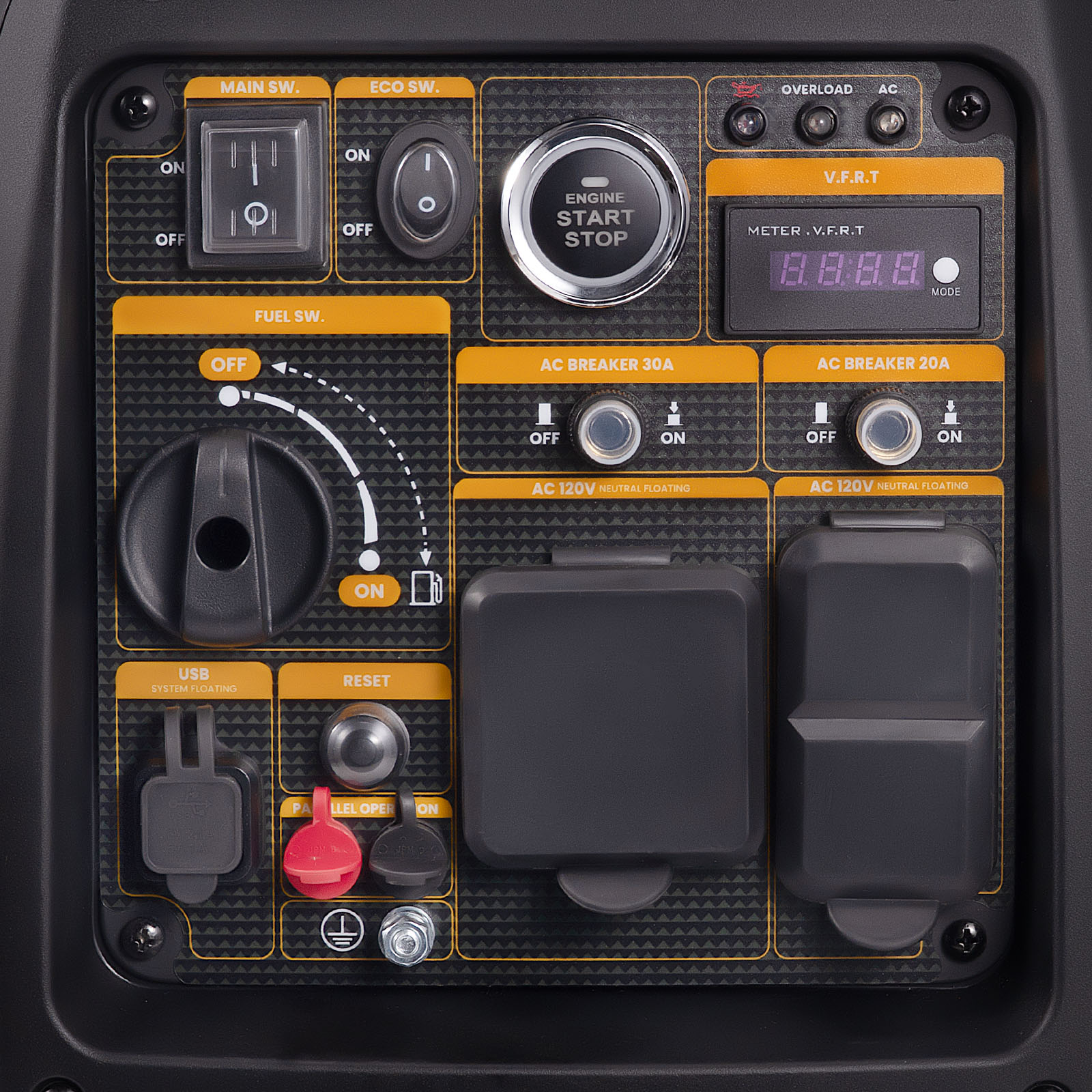 5KW Portable Inverter Generator Gas Powered Electric/Remote Start 120V