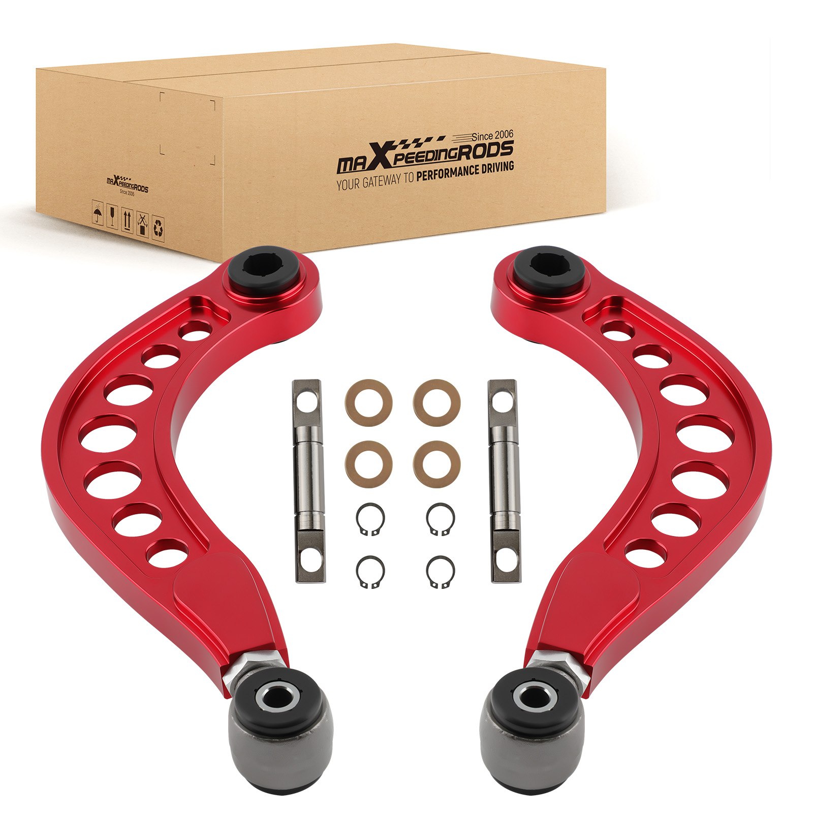 2x Suspension Adjustable Rear Upper Camber Arms Kit +/- 3 For Honda Civic 06-15