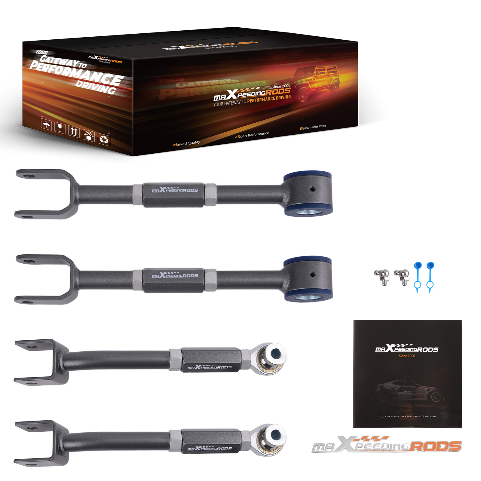 4X Adjustable Rear Camber Arm & Traction Kit For 03-09 Nissan 350Z Infiniti G35