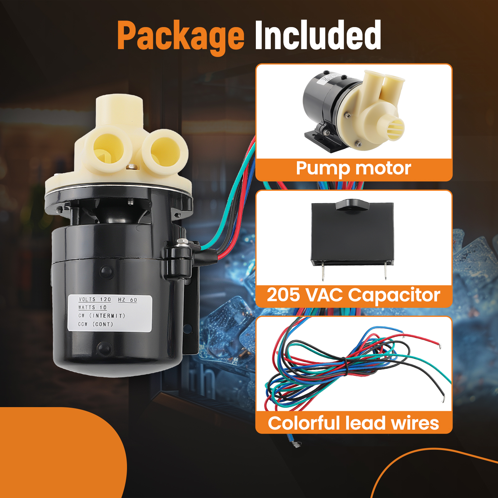 Pump Motor Assembly for Hoshizaki Ice Maker Includes Capacitor
