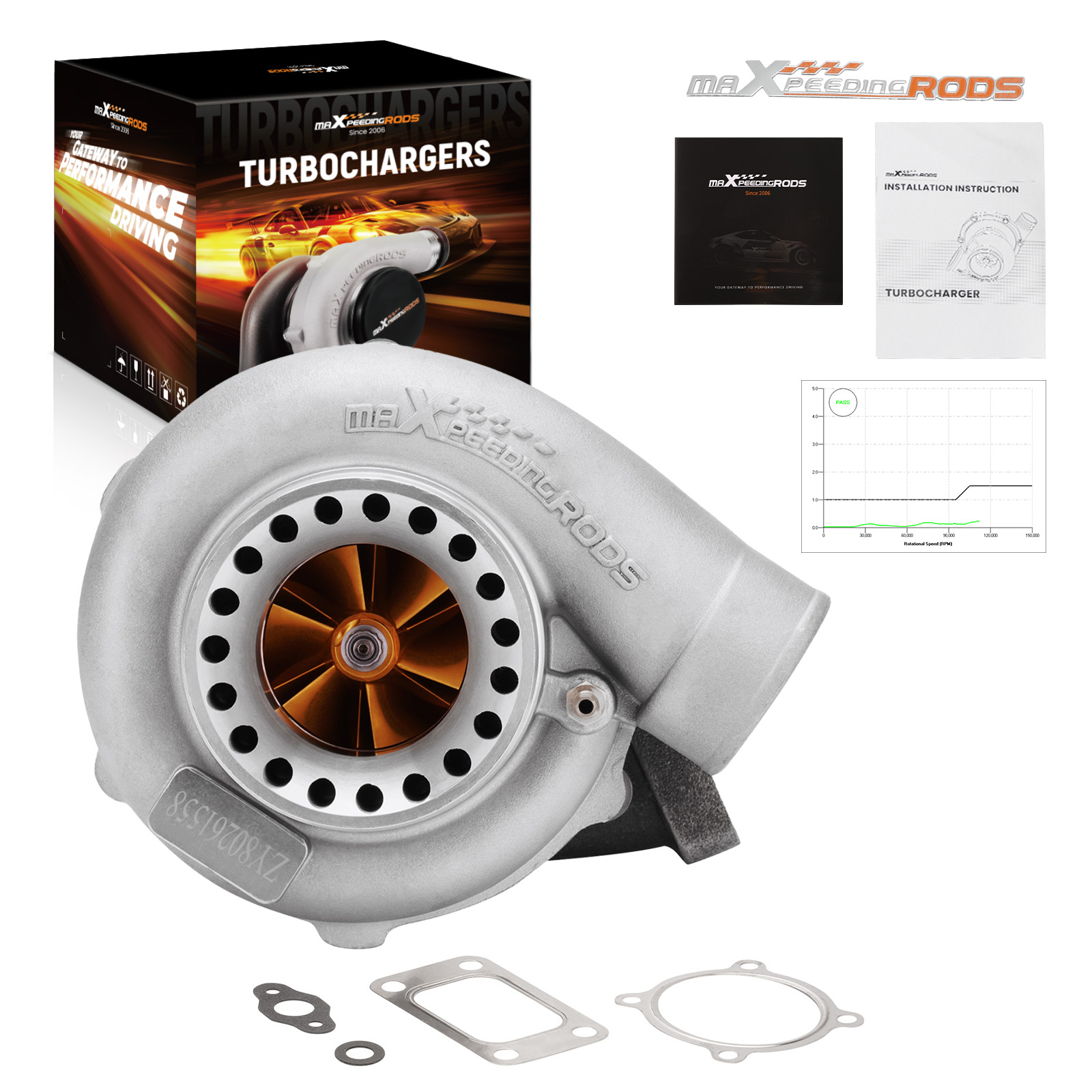 Billet GT35 T3 GT3582 Turbo for 4/6 cyl 2.5L-6.0L engines A/R .63 .70 T3 4-Bolt