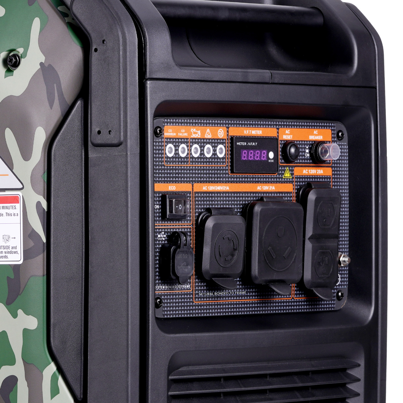 5500W Portable Generator Invert Gas Powered Electric Start w/ Wheel kit for Home