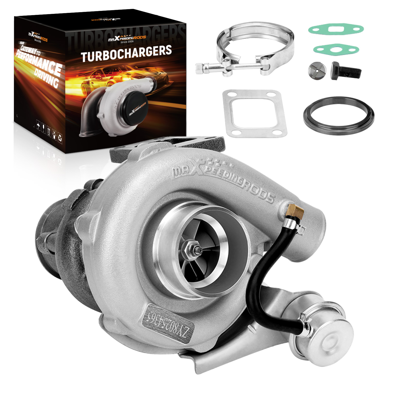 T3 Turbo Universal Turbocharger Internal Wastegate 0.63 A/R Up to 420 HP V-Band