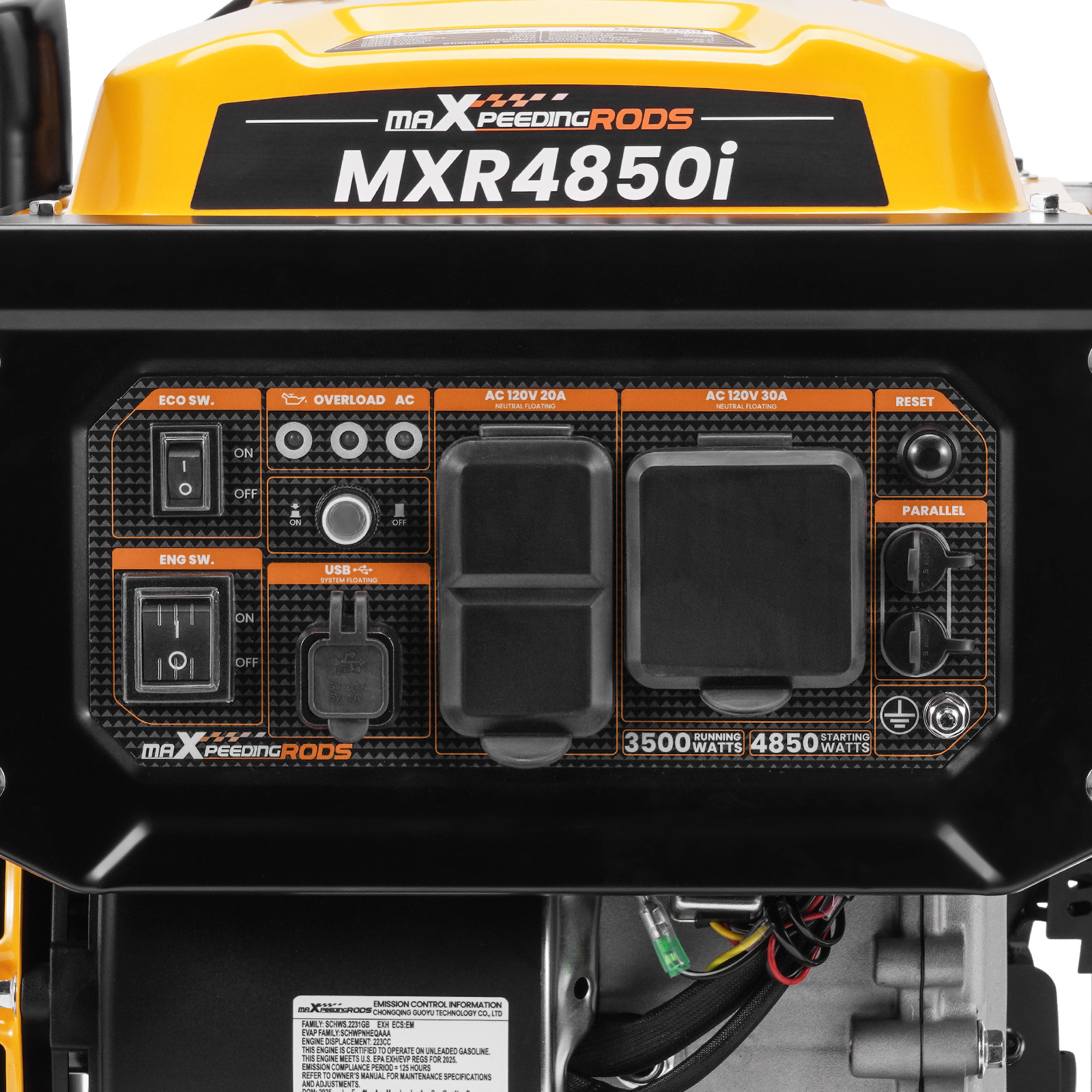 3500W Inverter Generator Gas Powered 223cc Engine Pure Sine Wave Technology