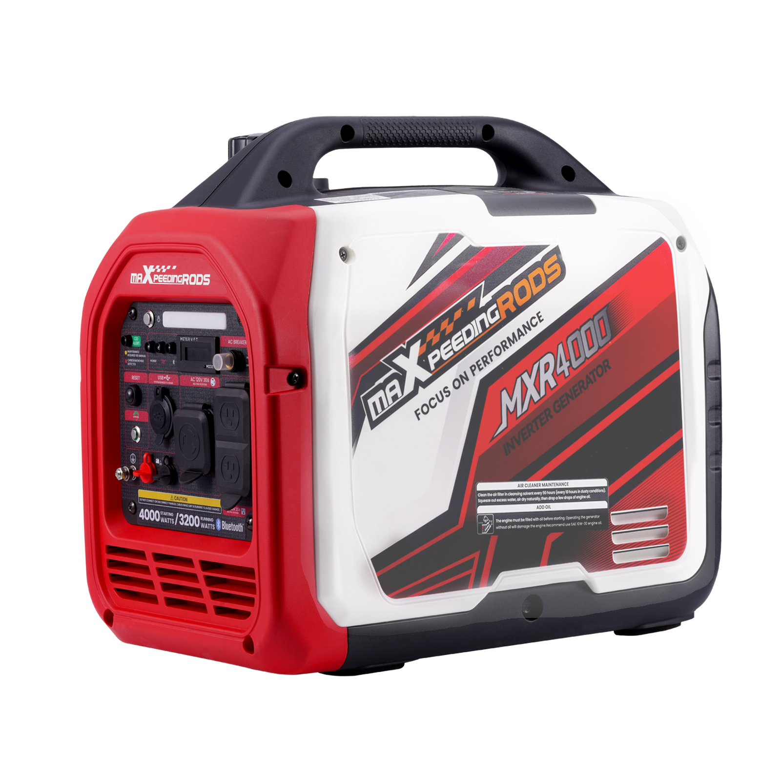 4000W Portable Generator Gas Inverter Super Quiet Bluetooth for EV-Charging RV